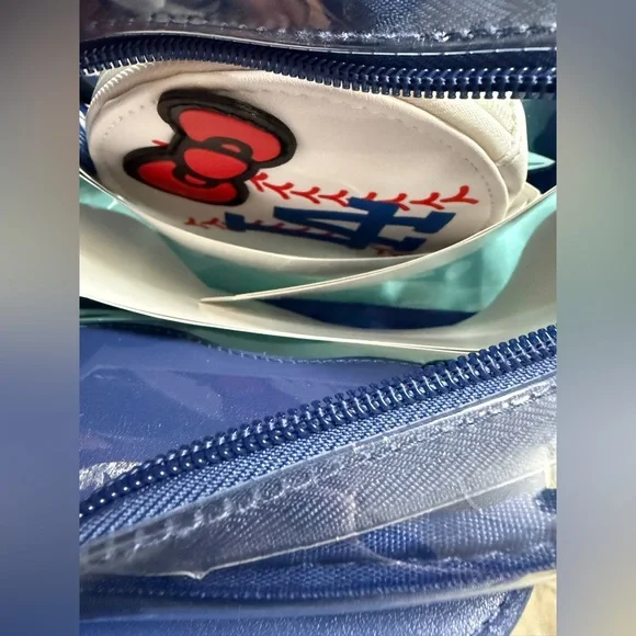 NWT Hello Kitty × LA Dodgers Clear Crossbody Bag with Coin Purse - Picture 5 of 6